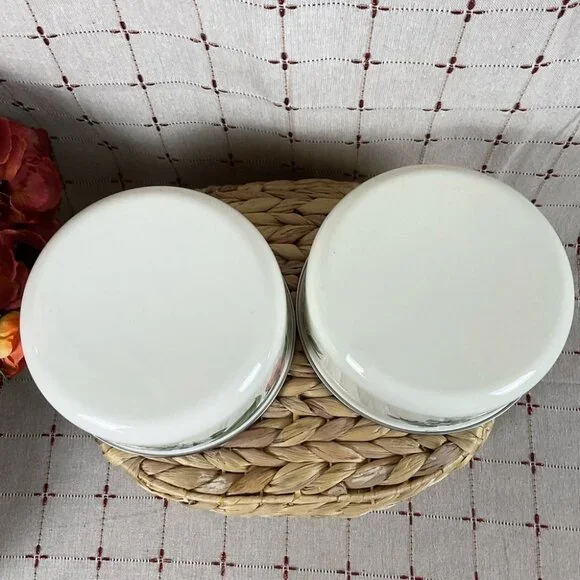 Pfaltzgraff Garden Party (Garden Impressions) Set of 4 Enamel Mixing Bowl Flat - Picture 5 of 11